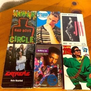 Lot of 6 old school cassette music tapes